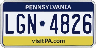 PA license plate LGN4826