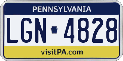 PA license plate LGN4828