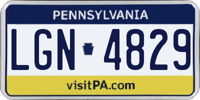PA license plate LGN4829