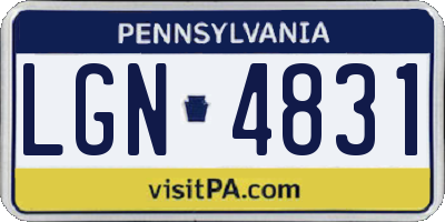 PA license plate LGN4831