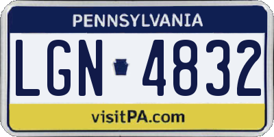 PA license plate LGN4832
