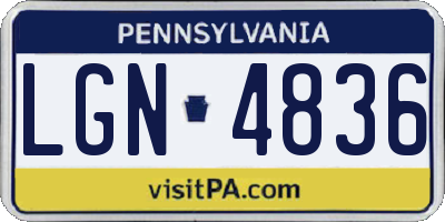 PA license plate LGN4836