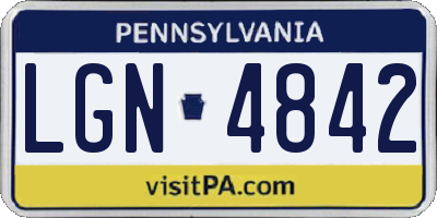 PA license plate LGN4842