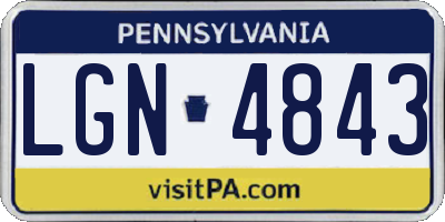 PA license plate LGN4843