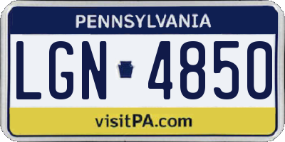 PA license plate LGN4850