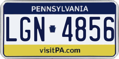 PA license plate LGN4856