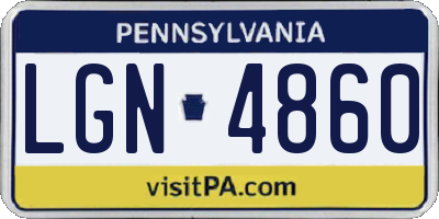 PA license plate LGN4860