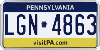 PA license plate LGN4863