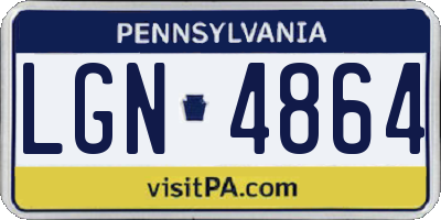 PA license plate LGN4864