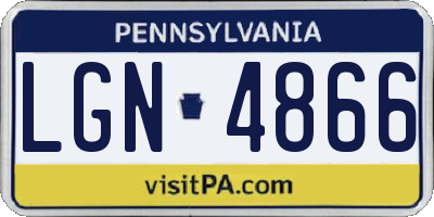 PA license plate LGN4866
