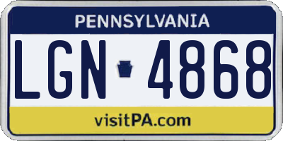 PA license plate LGN4868