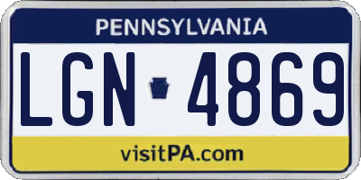 PA license plate LGN4869