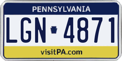 PA license plate LGN4871