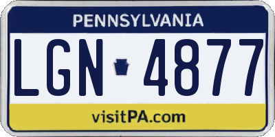 PA license plate LGN4877