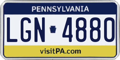 PA license plate LGN4880