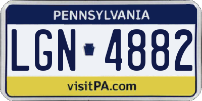 PA license plate LGN4882