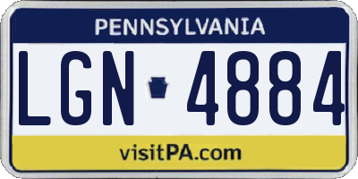 PA license plate LGN4884