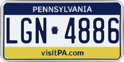 PA license plate LGN4886
