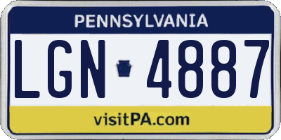 PA license plate LGN4887