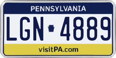PA license plate LGN4889