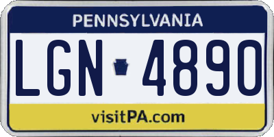 PA license plate LGN4890