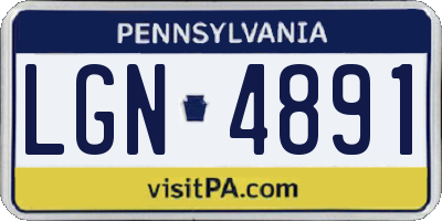 PA license plate LGN4891