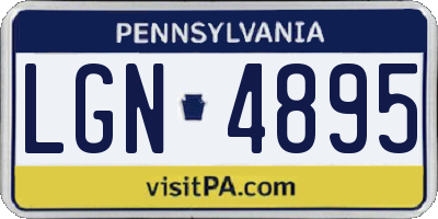 PA license plate LGN4895