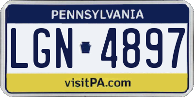 PA license plate LGN4897