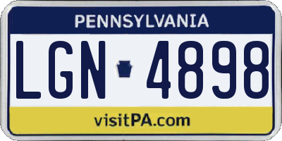 PA license plate LGN4898