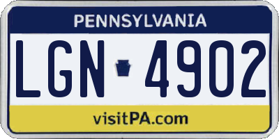 PA license plate LGN4902