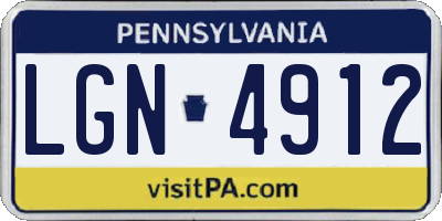 PA license plate LGN4912