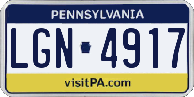PA license plate LGN4917