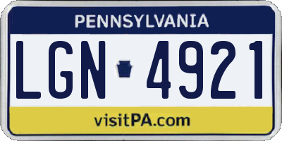 PA license plate LGN4921