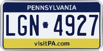 PA license plate LGN4927