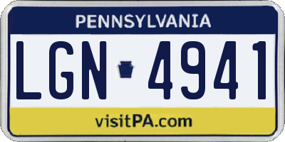 PA license plate LGN4941