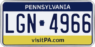 PA license plate LGN4966
