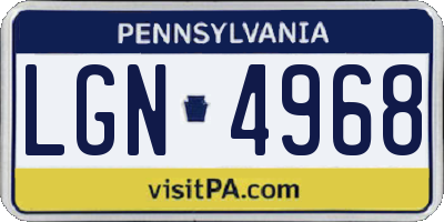 PA license plate LGN4968