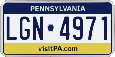 PA license plate LGN4971