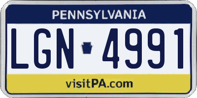 PA license plate LGN4991