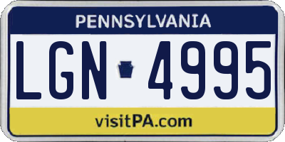 PA license plate LGN4995
