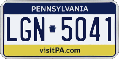 PA license plate LGN5041