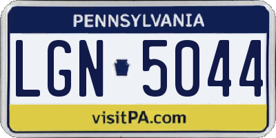 PA license plate LGN5044