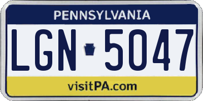PA license plate LGN5047