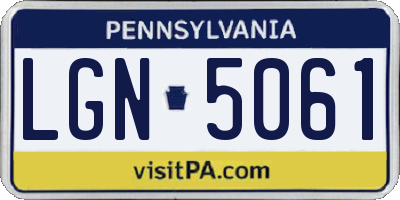 PA license plate LGN5061