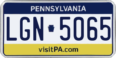 PA license plate LGN5065