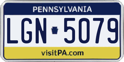 PA license plate LGN5079