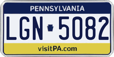 PA license plate LGN5082