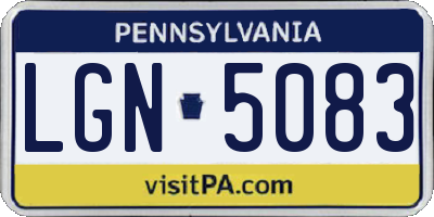 PA license plate LGN5083