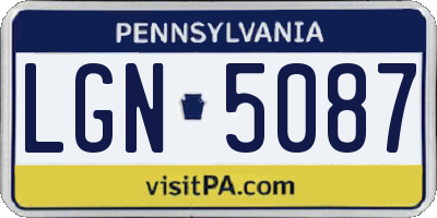 PA license plate LGN5087
