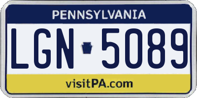 PA license plate LGN5089